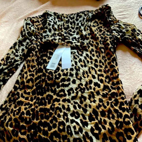 Ganni Animal Print Nesh Top 38 Small - Picture 1 of 3